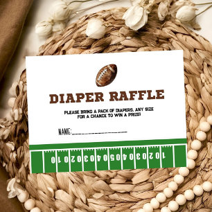 Football baby shower game diaper raffle request  enclosure card