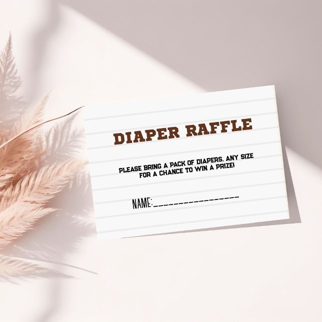 Football baby shower game diaper raffle request  enclosure card (Creator Uploaded)