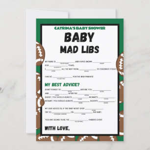 Football Baby Shower Game, Soccer - Editable Name, Invitation