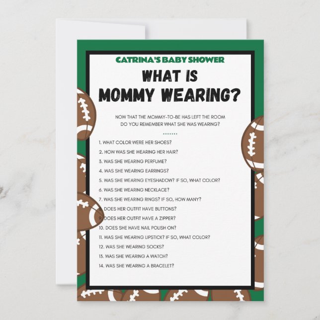 Football Baby Shower Game, Soccer - Editable Name, Invitation (Front)