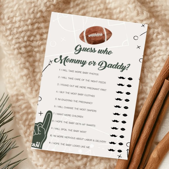 Football Baby Shower Guess who Mummy or Daddy Game (Football Sports Baby Shower Guess who Mommy or Daddy Game)