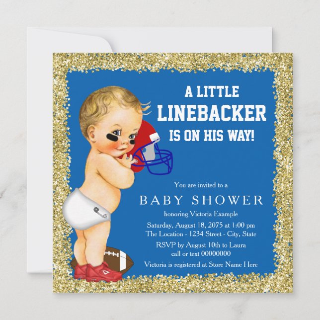 Football Baby Shower Invitation (Front)