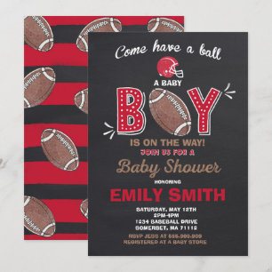 Football Baby Shower Invitation Sport Baby Shower