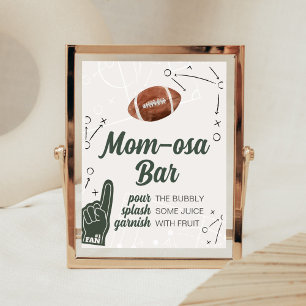 Football Baby Shower Mom Osa Bar Poster