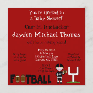 Football Baby Shower!, Our linebacke... Invitation