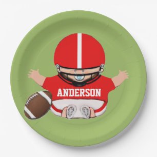 Football Baby Shower Paper Plate