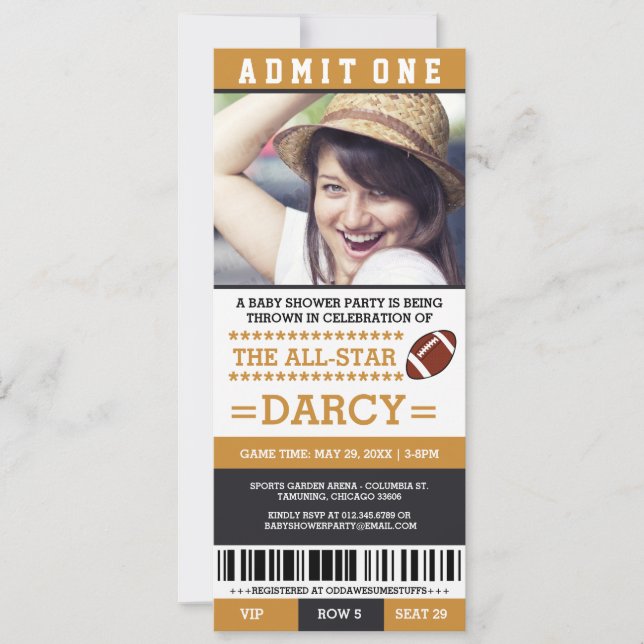 Football Baby Shower Party Invites (Front)