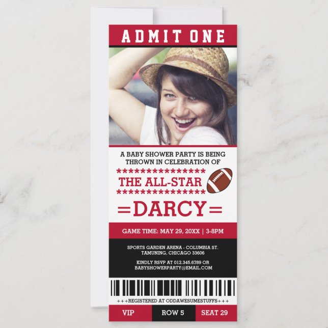 Football Baby Shower Party Invites (Front)