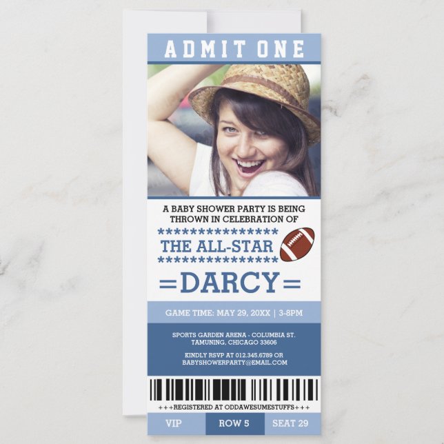 Football Baby Shower Party Invites (Front)