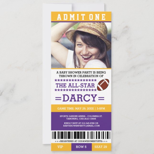 Football Baby Shower Party Invites (Front)