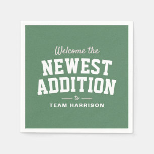 Football baby shower pink tailgate personalised napkin