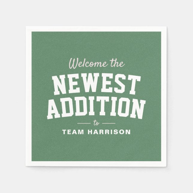 Football baby shower pink tailgate personalised napkin (Front)