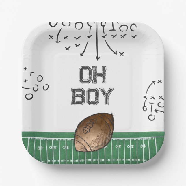 Football Baby Shower Plates | Football Shower (Front)