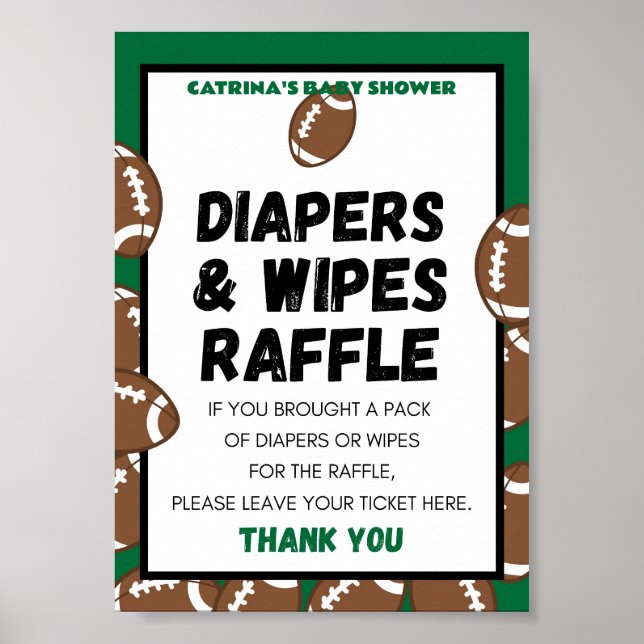 Football Baby Shower Sign (Front)