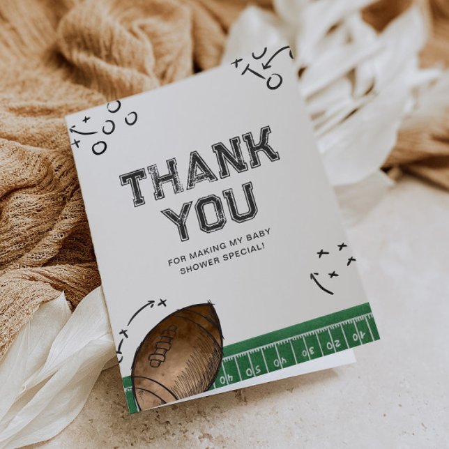Football Baby Shower Thank You Card (Creator Uploaded)