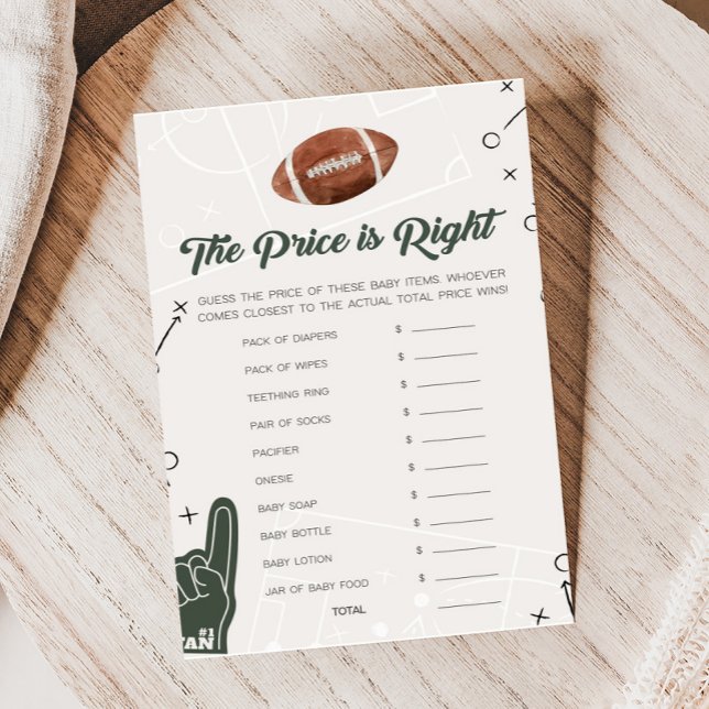 Football Baby Shower The Price is Right Game (Football Sports Baby Shower The Price is Right Game)