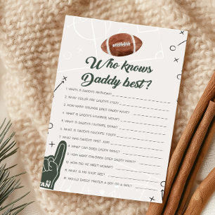 Football Baby Shower Who knows Daddy Best Game