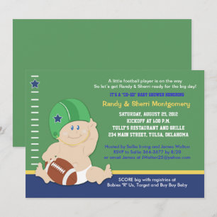 Football Baby Sports Theme Baby Shower Invite