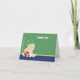 Football Baby Sports theme Folded Thank you notes