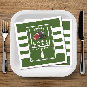 Football Bachelor Party Last Play Before Big Day Napkin