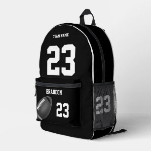 Football ball backpack high school personalised Bw