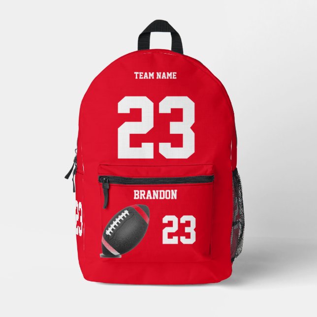 Football ball backpack high school personalised rw (Front)
