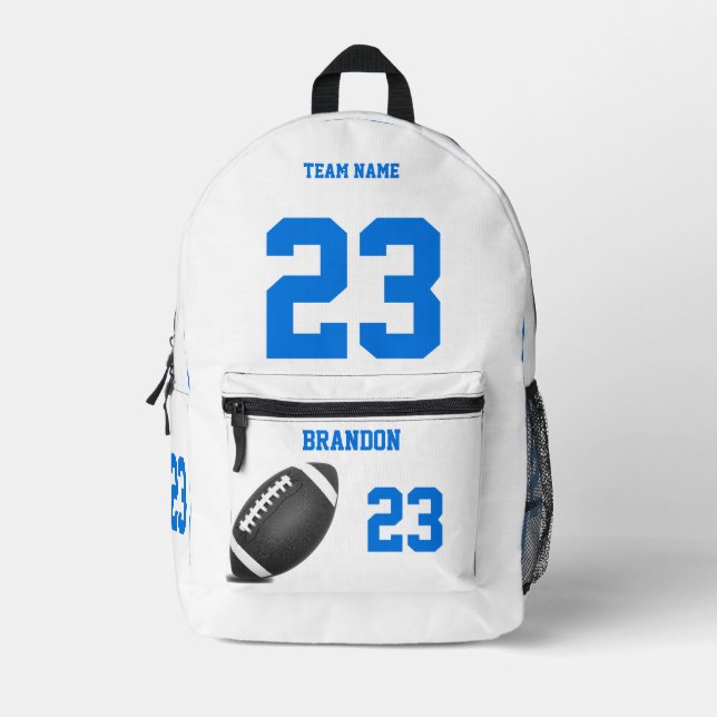 Football ball backpack high school personalised w (Front)