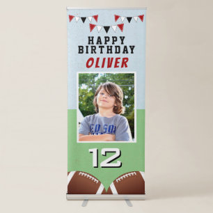 Football Ball Bunting Flags Photo Birthday Party Retractable Banner