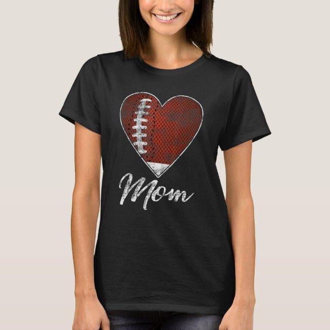 Football Ball Heart Mum Fan  Idea Mothrer Sport T-Shirt (Front)