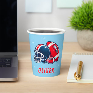 Football Ball Helmet Cartoon Birthday Party Paper Cups