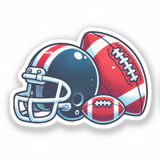 Football Ball Helmet Cartoon Image (Front)