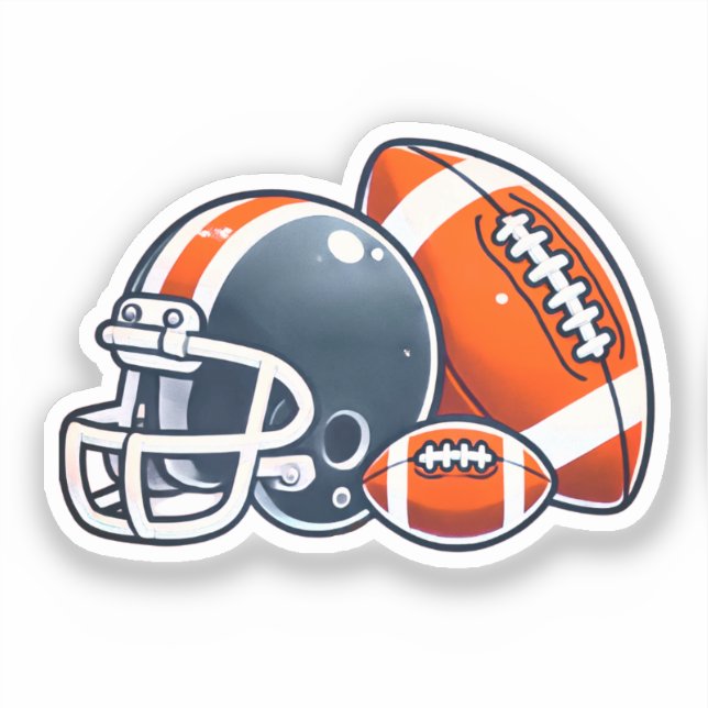 Football Ball Helmet Cartoon Image (Front)