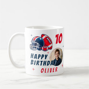 Football Ball Helmet Cartoon Photo Birthday  Coffee Mug