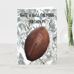 Football Ball Metal Birthday Card
