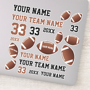 Football Ball Player Team Name Number Kids