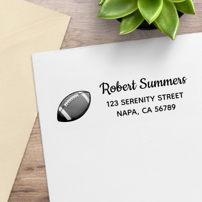 Football Ball Return Address Rubber Stamp (Creator Uploaded)