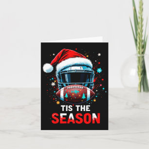 Football Ball Santa Tis The Season Christmas Xmas  Card