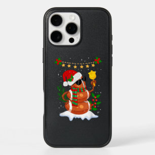Football ball Snowman Santa Hat Merry Christmas