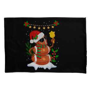 Football ball Snowman Santa Hat Merry Christmas Pillowcase
