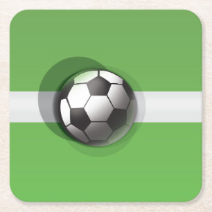Football Ball Square Paper Coaster