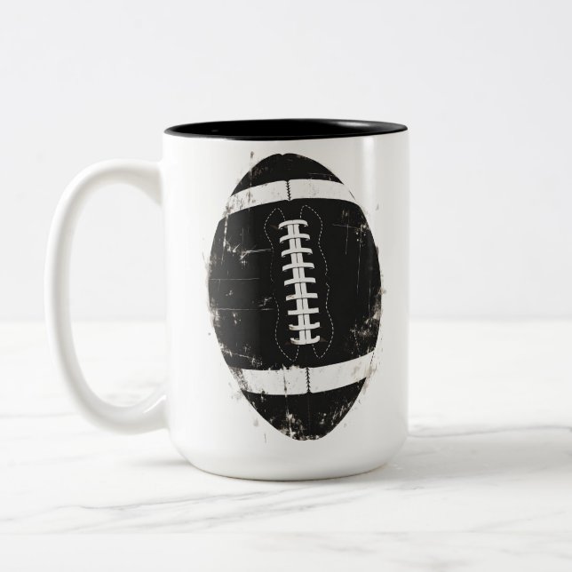 Football ball Two-Tone coffee mug (Left)