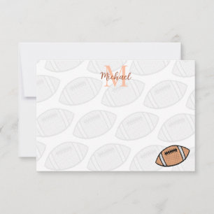 Football Balls Boys Men Custom Name Card