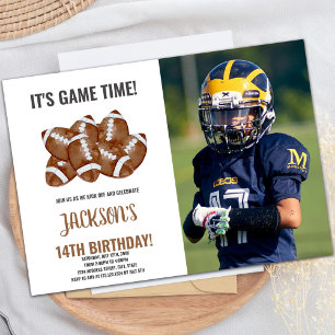 Football Balls Football Birthday Invitations photo