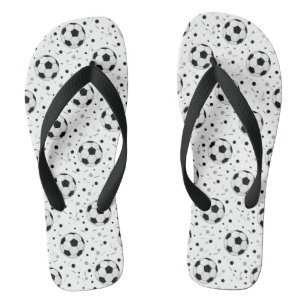 Football balls pattern flip flops