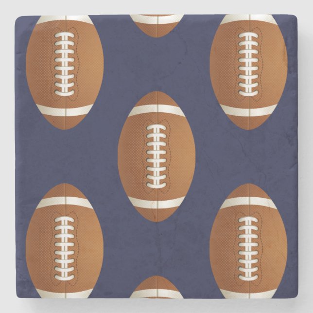 Football Balls Sports Stone Coaster (Front)