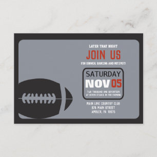FOOTBALL Bar Mitzvah Invitation Party Card