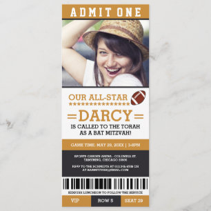 Football Bat Mitzvah Invites