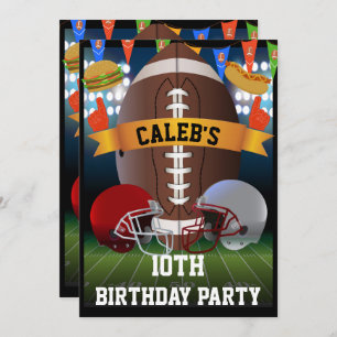 Football & bbq Barbeque Birthday Party Invitation