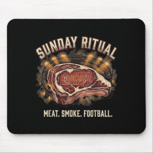 Football Bbq Dad Gift Meat Smoke Football Mouse Mat