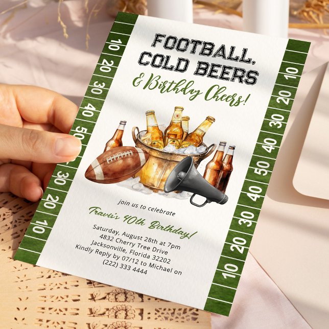 Football & Beers Adult Birthday Invitation (Creator Uploaded)